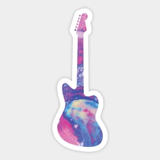 Offset Style Electric Guitar Watercolor Texture Sticker